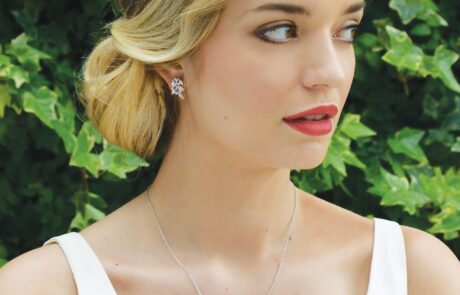 Cypress Rhodium Crystal Leafy Earrings 2