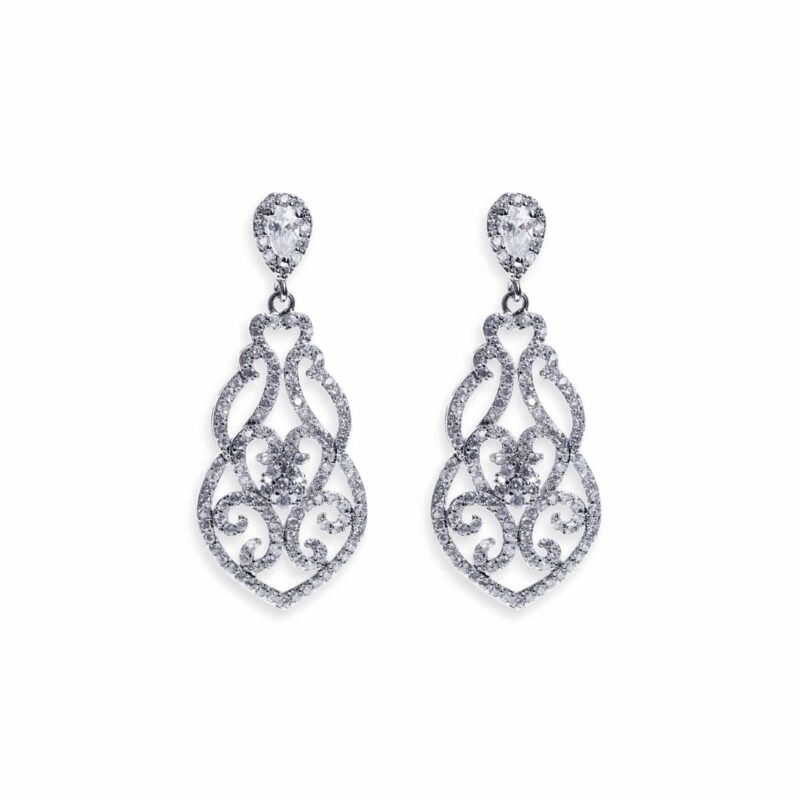Sorrento Rhodium Crystal Heirloom Earrings